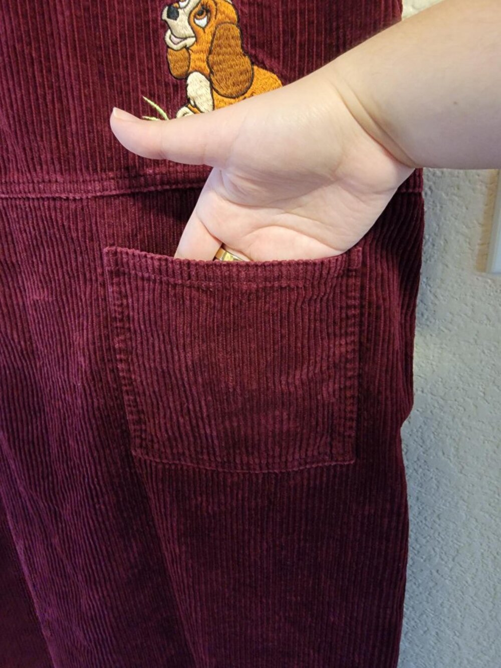 Vintage Disney Lady & The Tramp Corduroy Dress - Picture 5 of 8